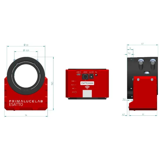 Porte oculaire motorisé ESATTO 2" PrimaLuceLab