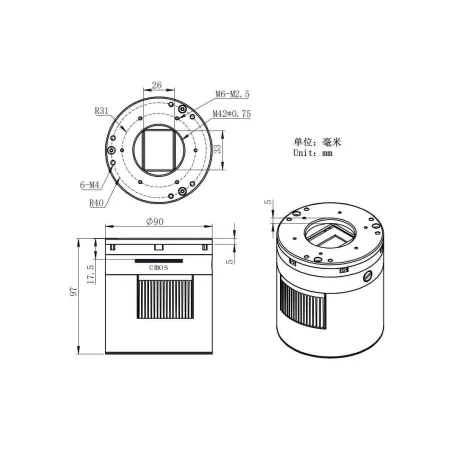 Caméra ZWO ASI 2600 MM Pro Monochrome