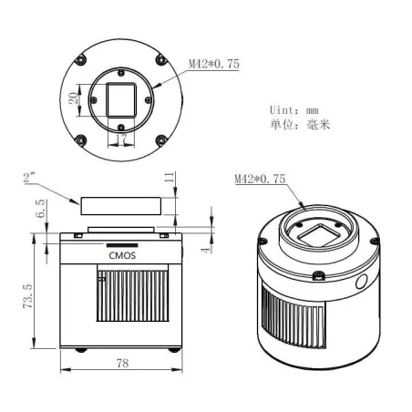 Caméra ZWO ASI 533 MM Pro Monochrome