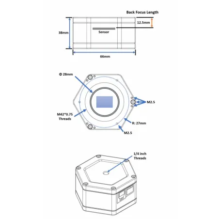 Caméra Player One NEPTUNE-M Monochrome