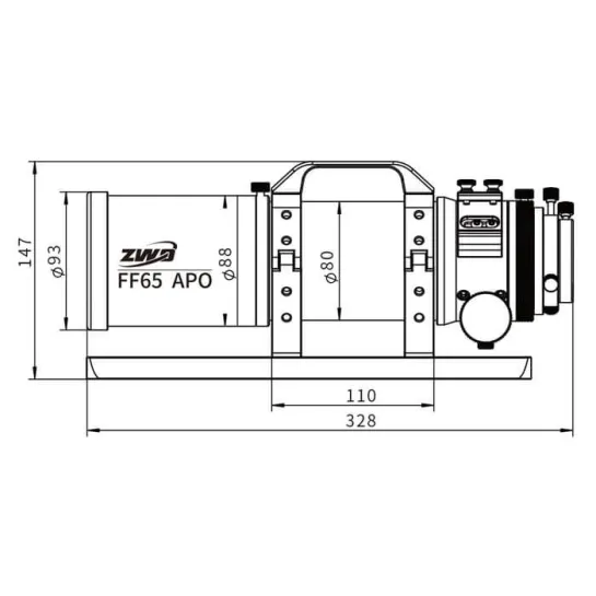 Lunette apochromatique ZWO FF65 quintuplet