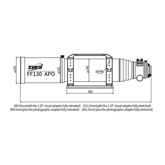 Lunette apochromatique ZWO FF130 quadruplet