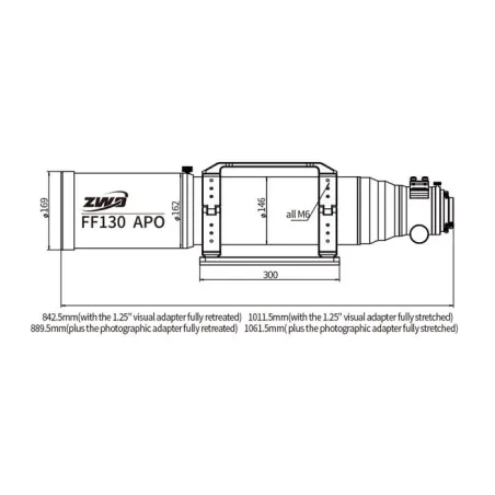 Lunette apochromatique ZWO FF130 quadruplet