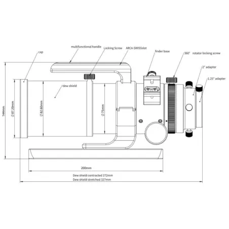 Lunette apochromatique Omegon Pro 61/360 Triplet ED