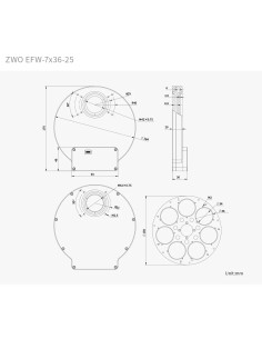 Roue à filtres motorisée ZWO 7x36mm 2
