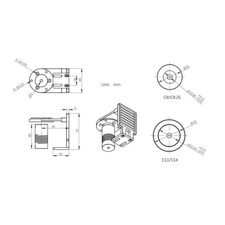 Adaptateur EAF ZWO pour Celestron C8 et C9.25